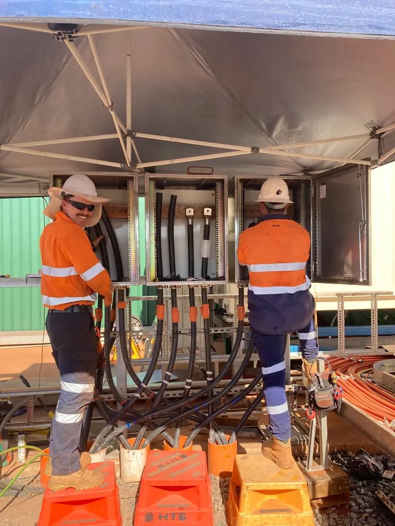Electrician working on electrical installation